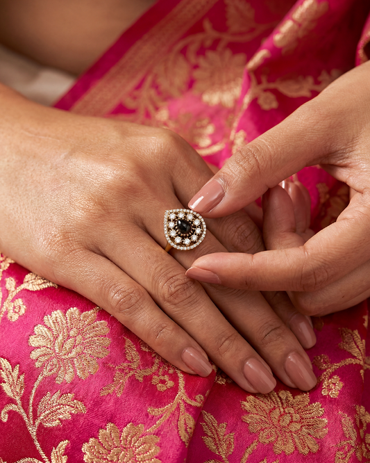 Kanak Victoria Moissanite Adjiustable Ring