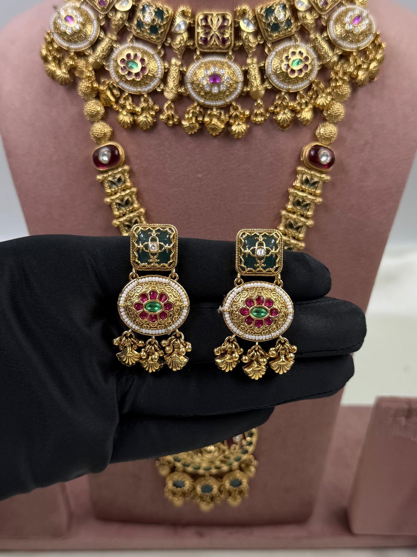 Madhavi Heritage Temple Combo Set