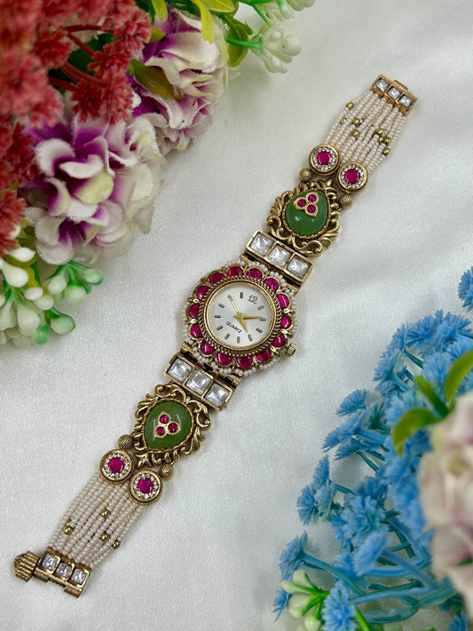 Usha Pachi Kundan Heritage Watch