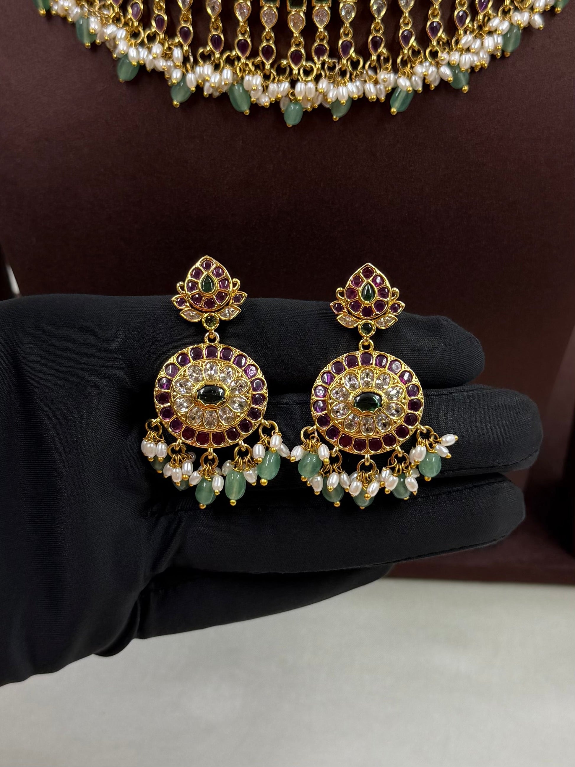 Madhavi Necklace Set full product photo on plain background