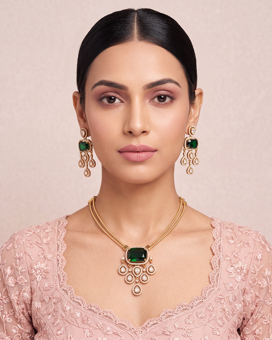 Kavya Victorian Necklace Set close-up view