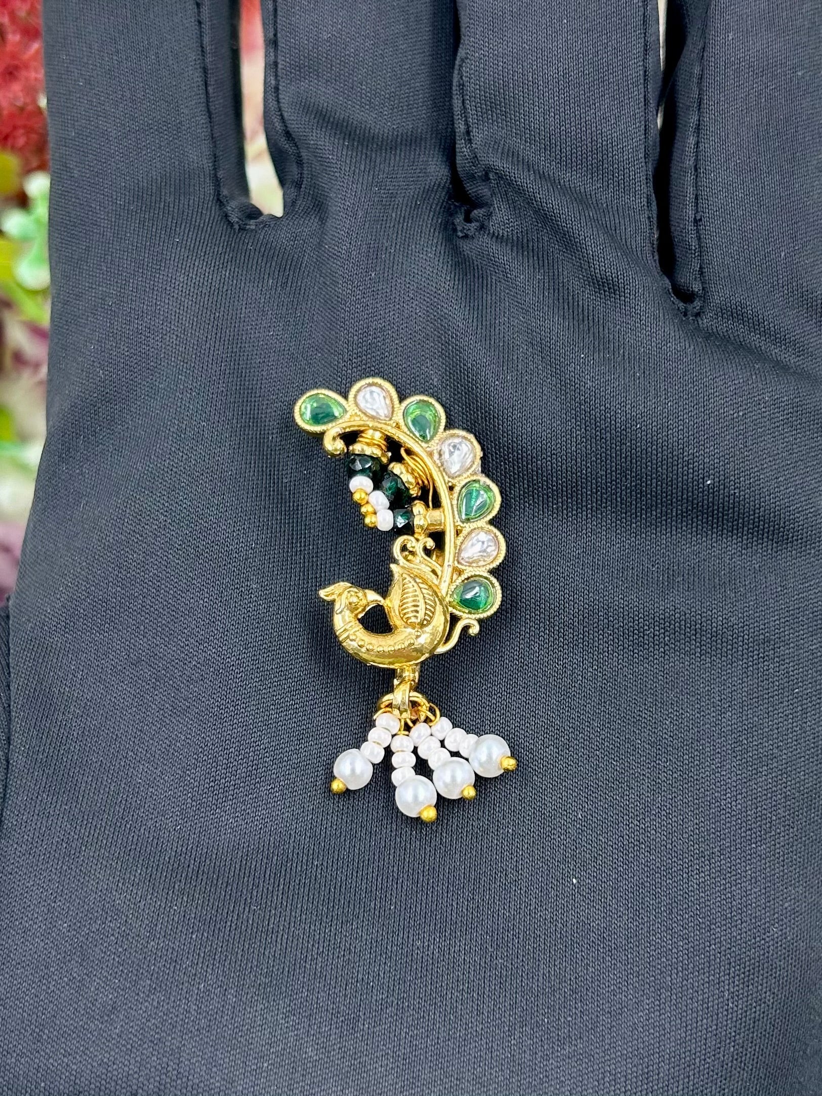 Yogita Nose Ring worn styled with traditional outfit