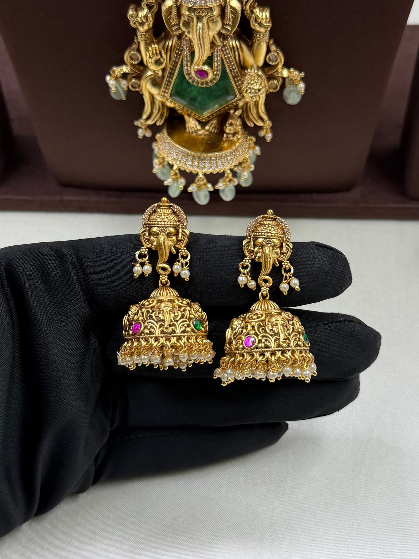 Madhuri South Indian Temple Semi-Long Necklace