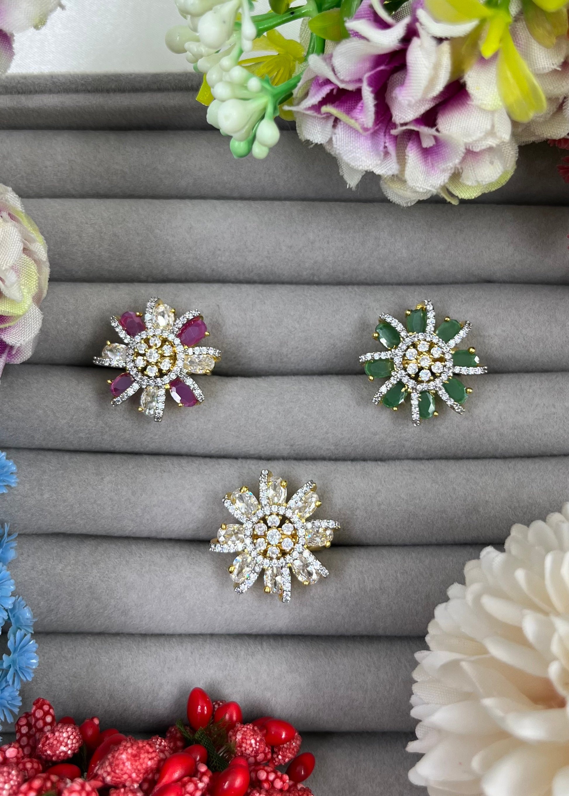 Sita American Diamond Finger Ring close-up view