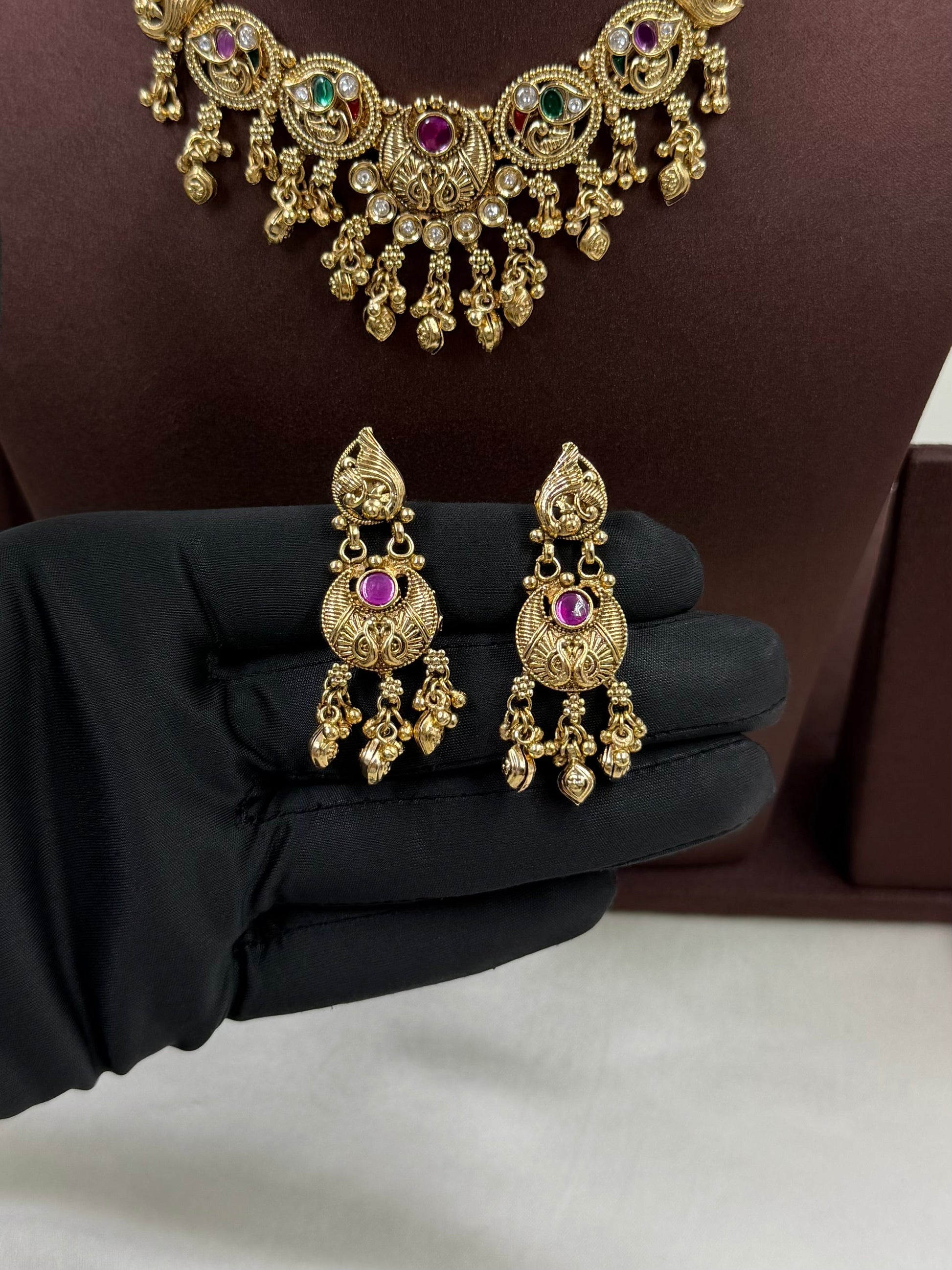 Shreya Necklace Set full product photo on plain background