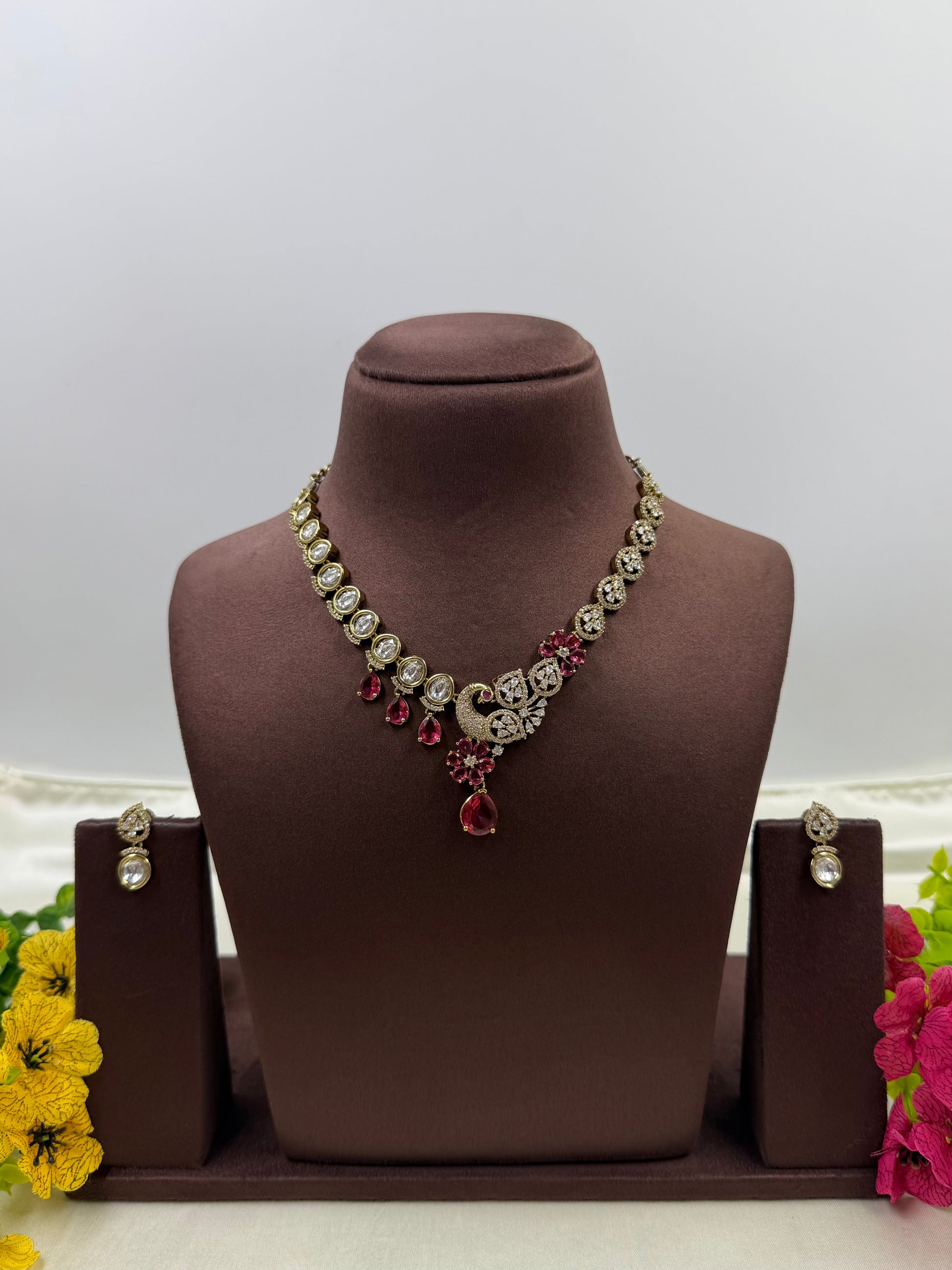 Sneha Necklace Set worn styled with traditional outfit