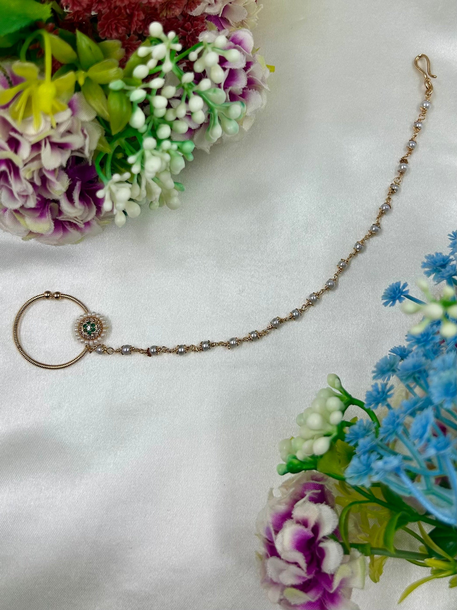 Pooja Nose Ring worn styled with traditional outfit