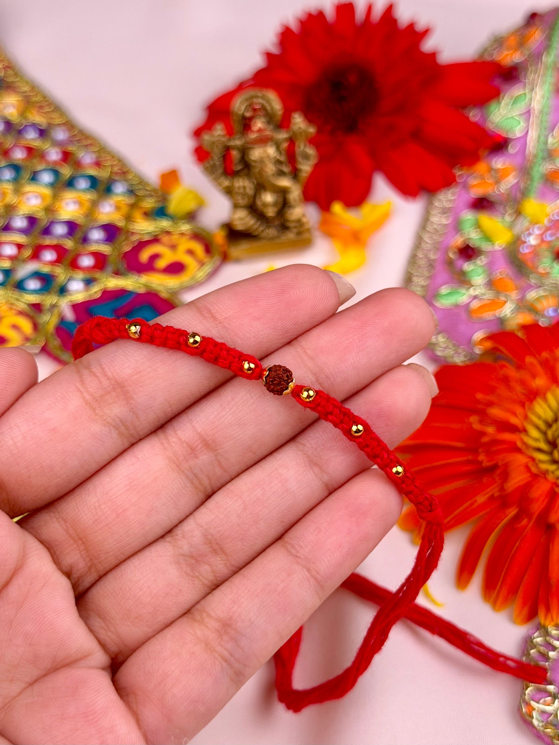 Mahadev Rakhi worn styled with traditional outfit