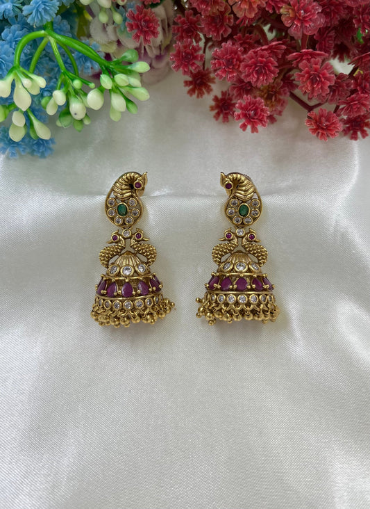 Shruti Gold Ruby Jumki