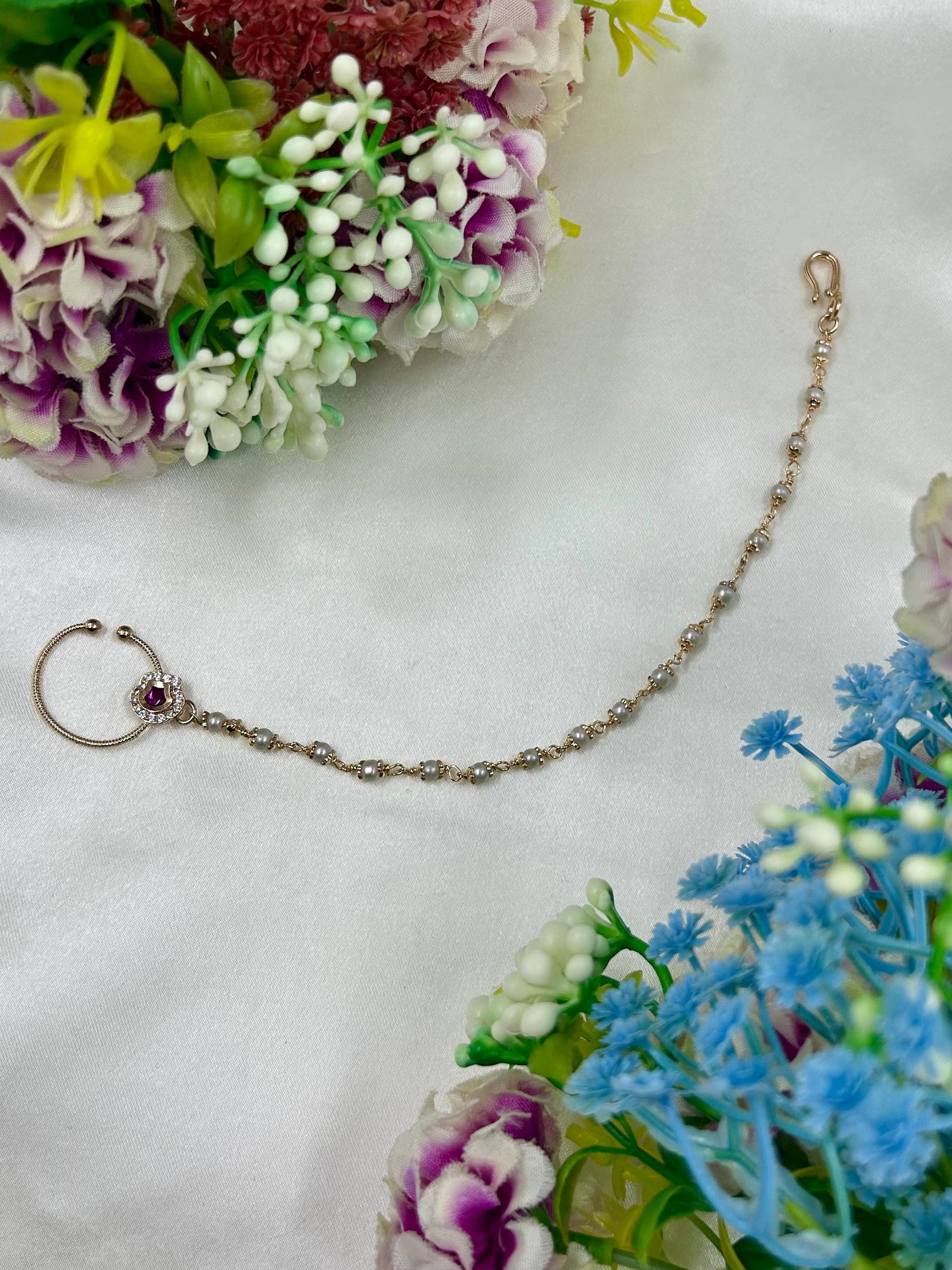 Rohini Nose Ring worn styled with traditional outfit
