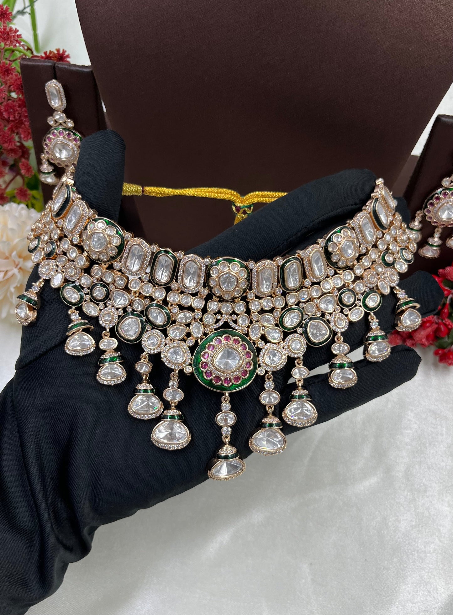 Meher Choker Moissanite Kundan Necklace