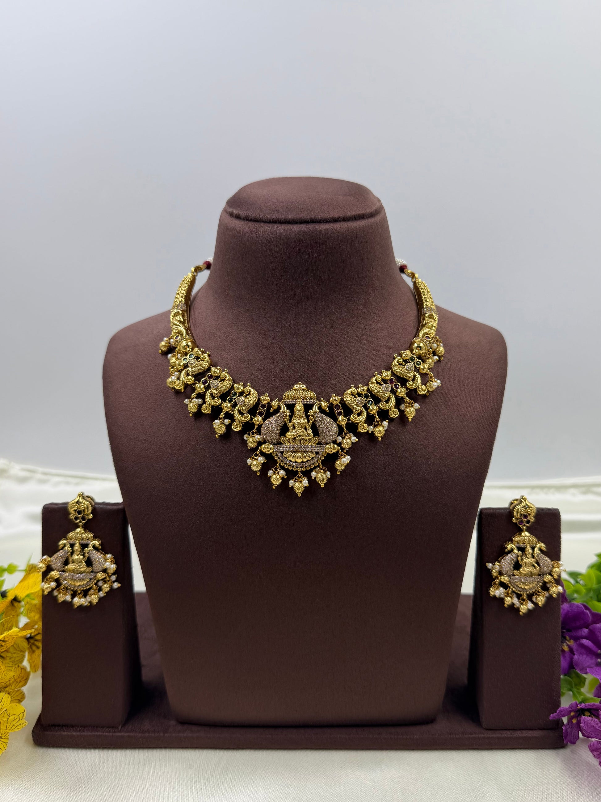 Pooja Necklace Set worn styled with traditional outfit