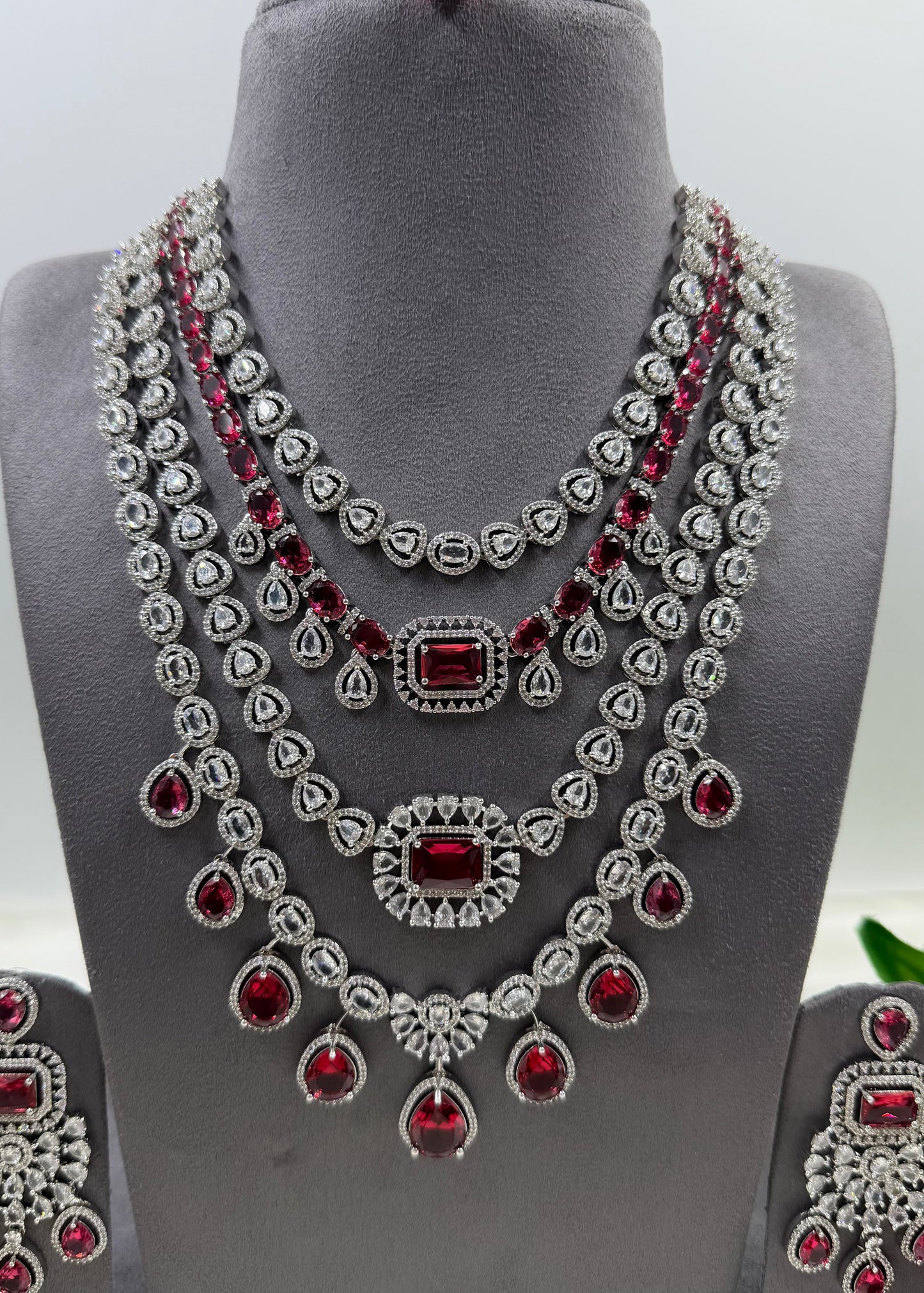 Chitra American Dimond Long Necklace Set