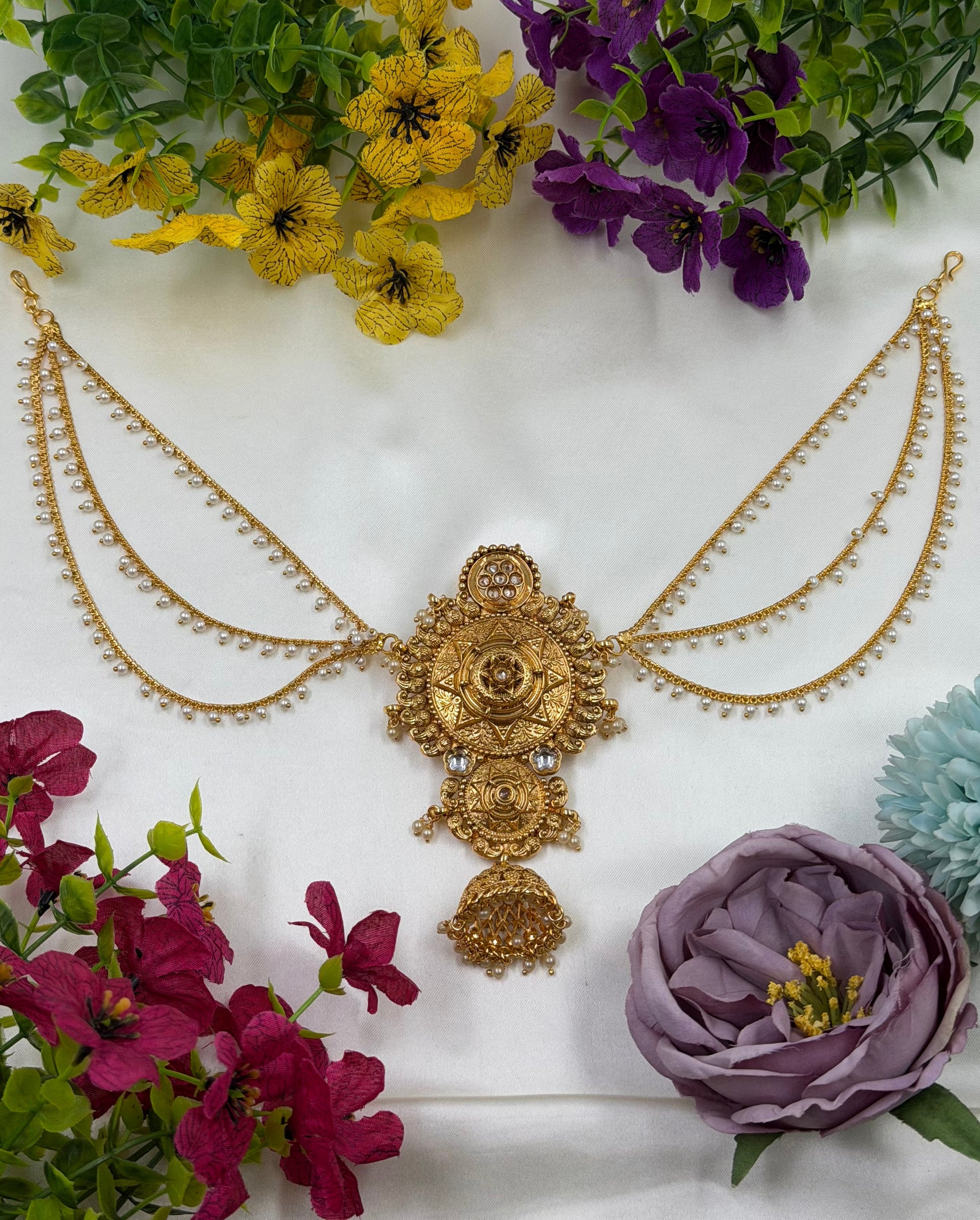 Kavita Hair Chain worn styled with traditional outfit