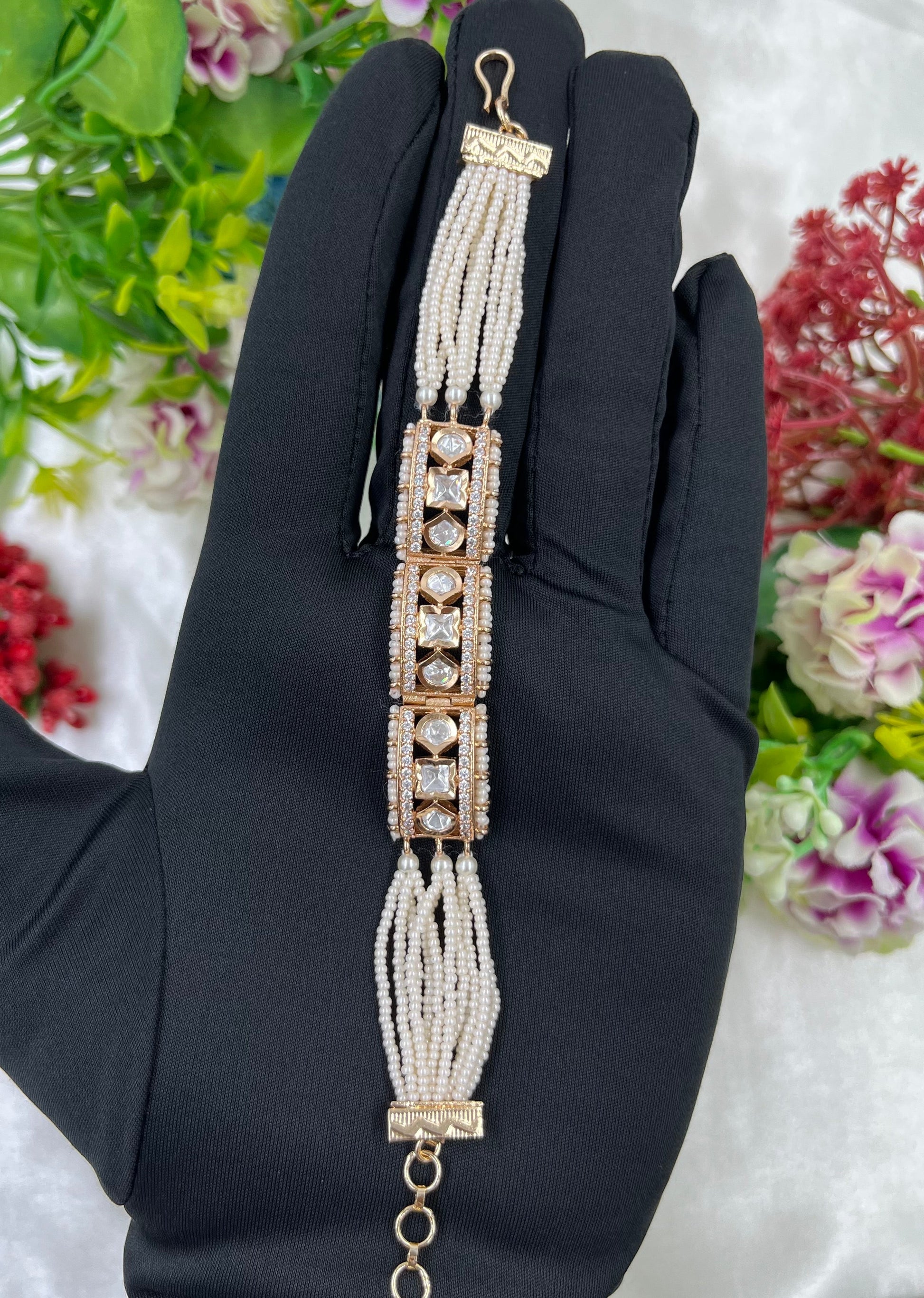 Bracelet detail shot showing intricate work