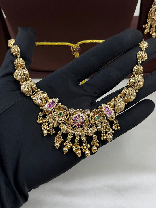 Multi Necklace Set detail shot showing Heritage work