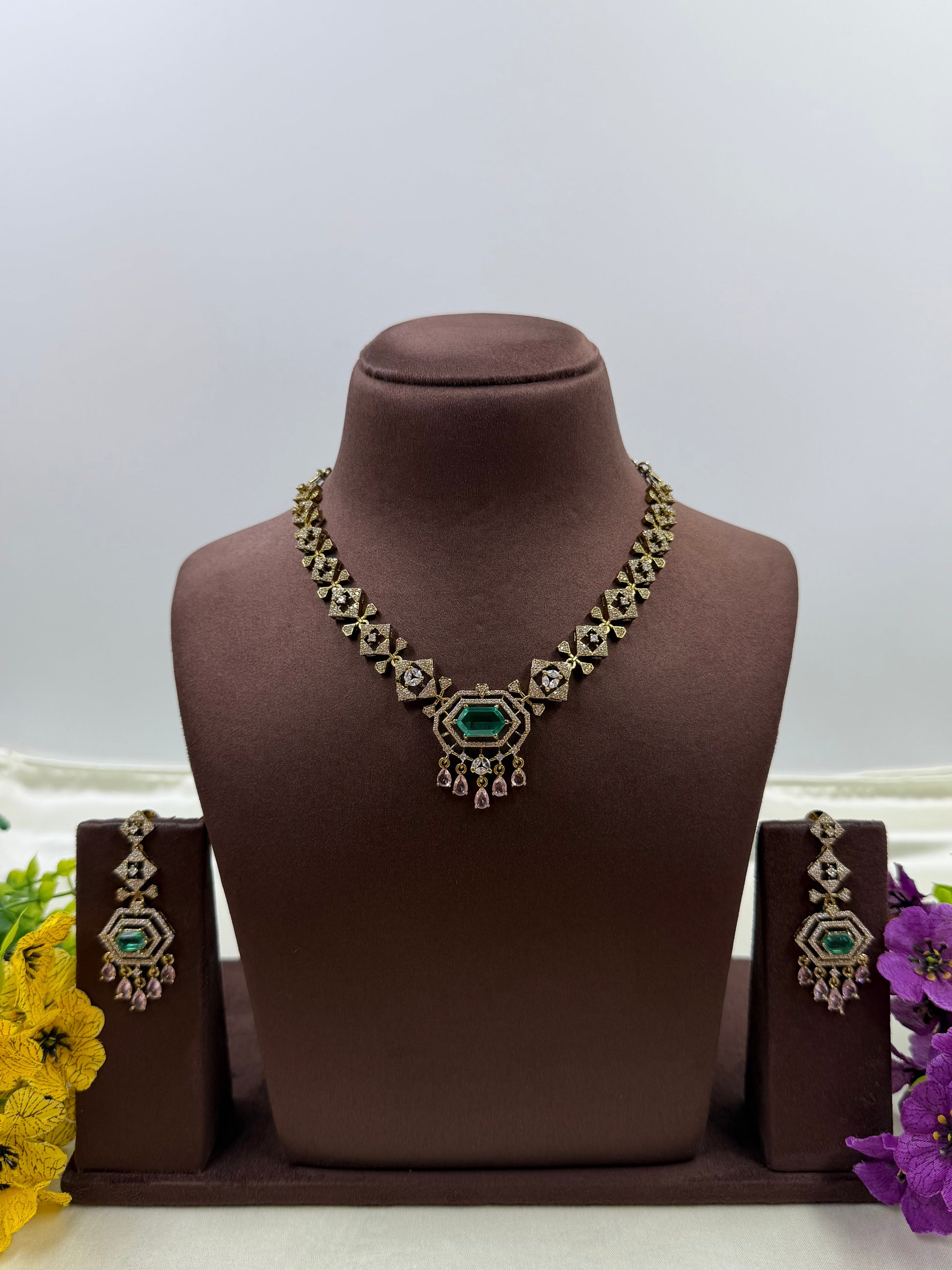 Hema Necklace Set worn styled with traditional outfit