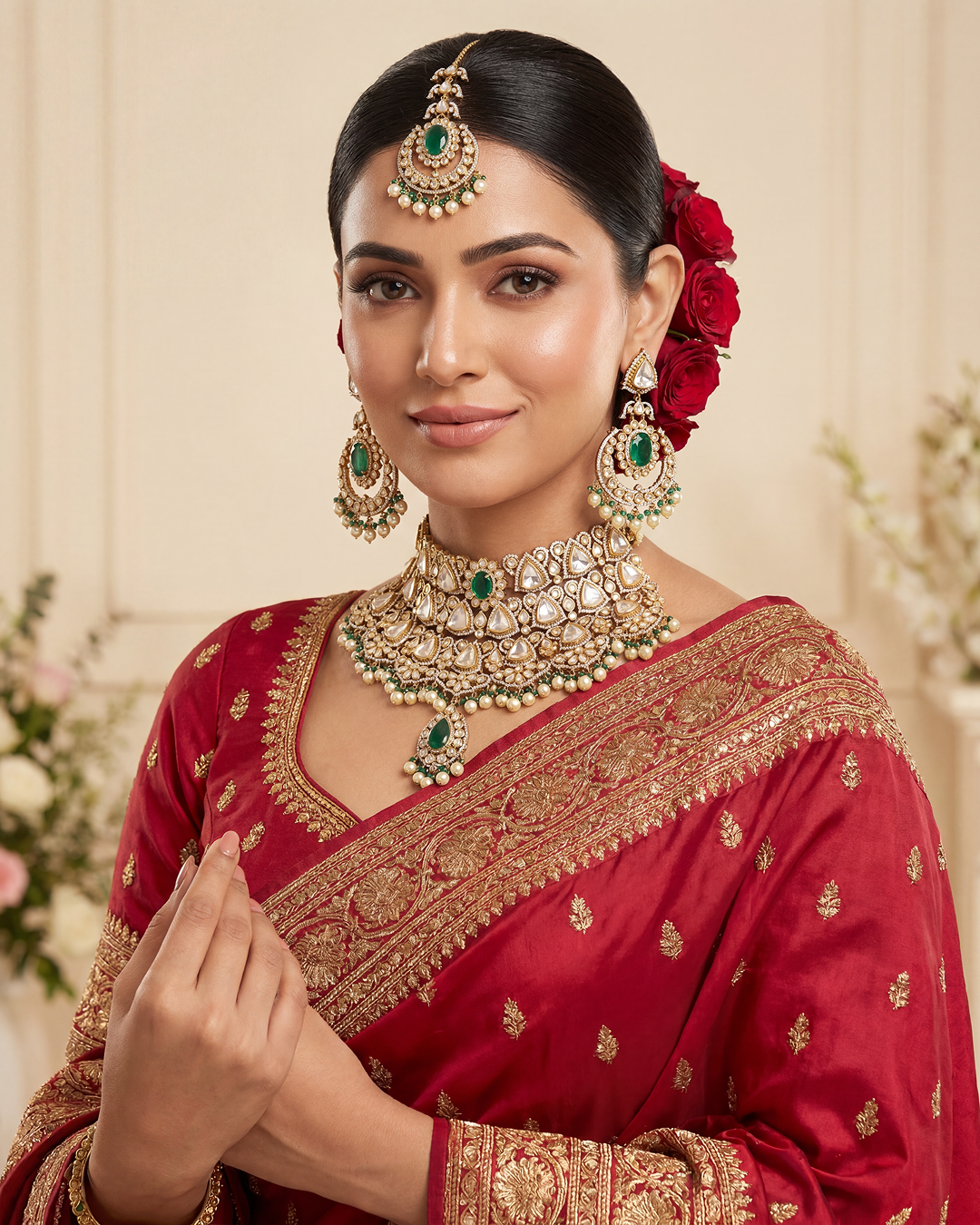 Priya Moissanite Choker Semi Bridal Set