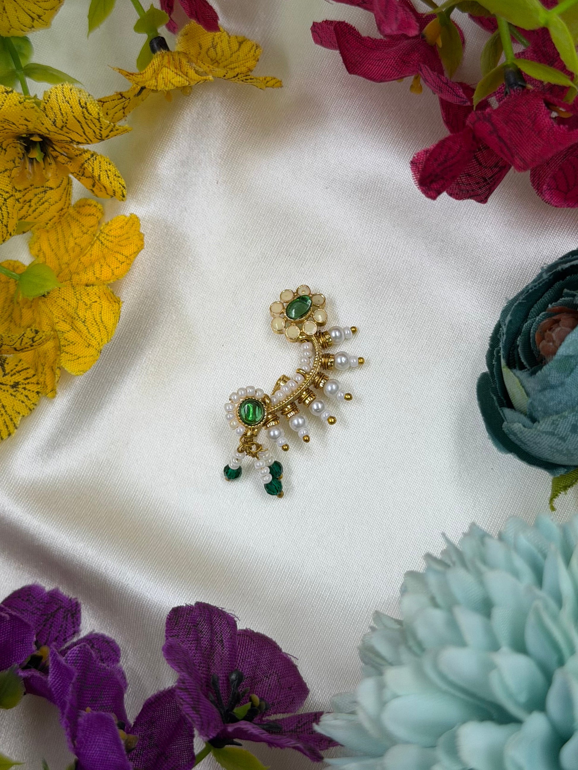 Multi Nose Ring detail shot showing intricate work