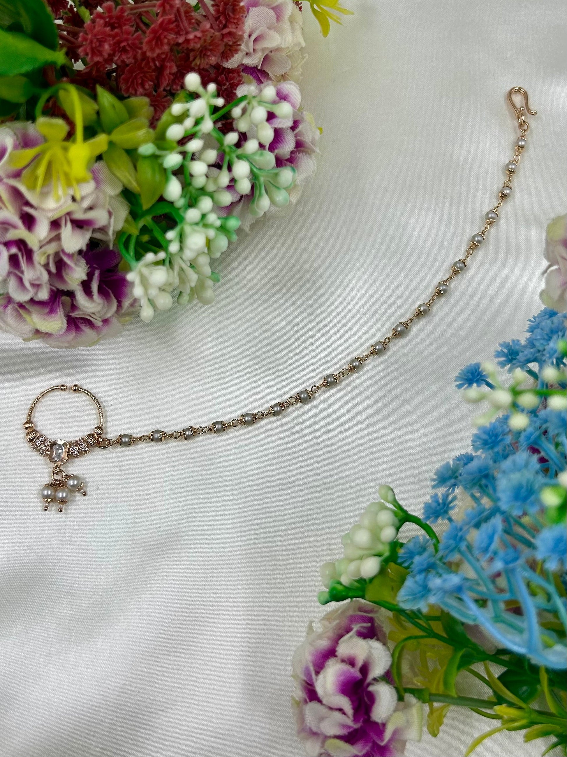 Multi Nose Ring detail shot showing intricate work