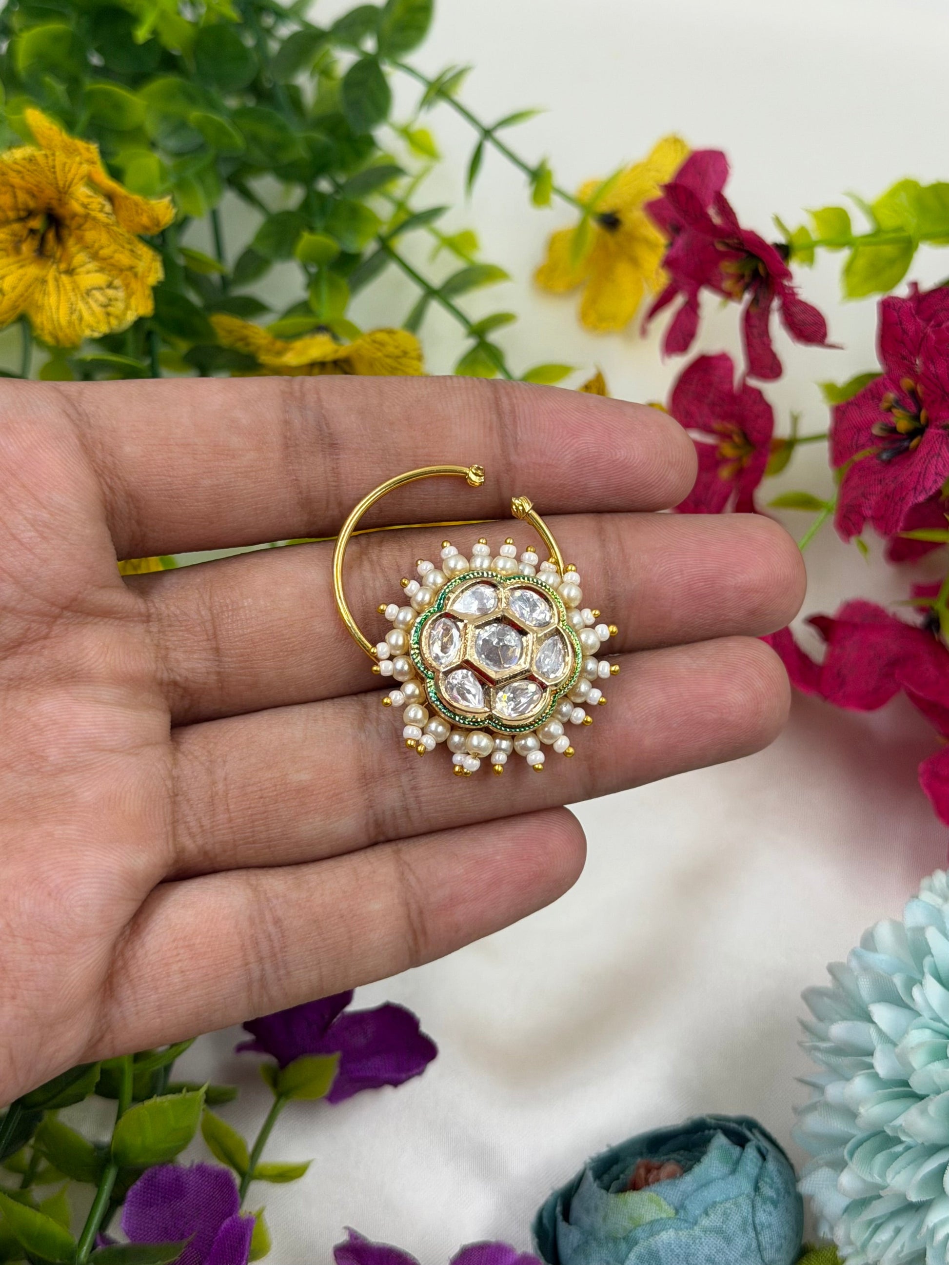 Suhani Nose Ring worn styled with traditional outfit