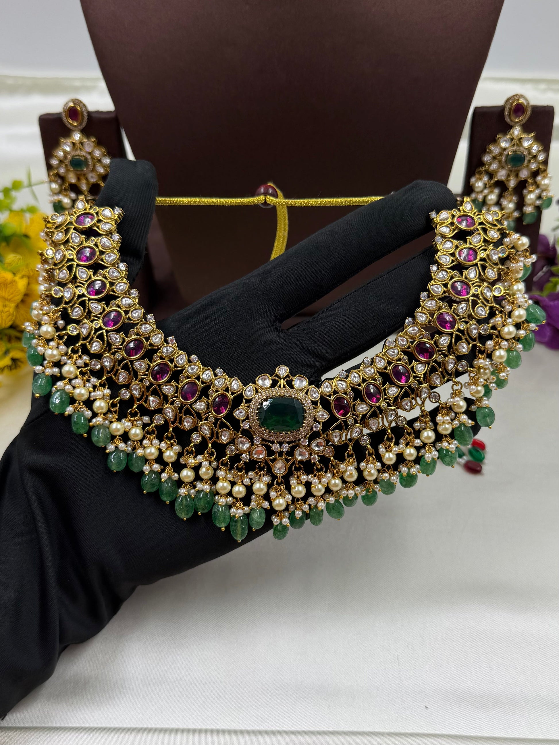 Multi Necklace Set detail shot showing intricate work
