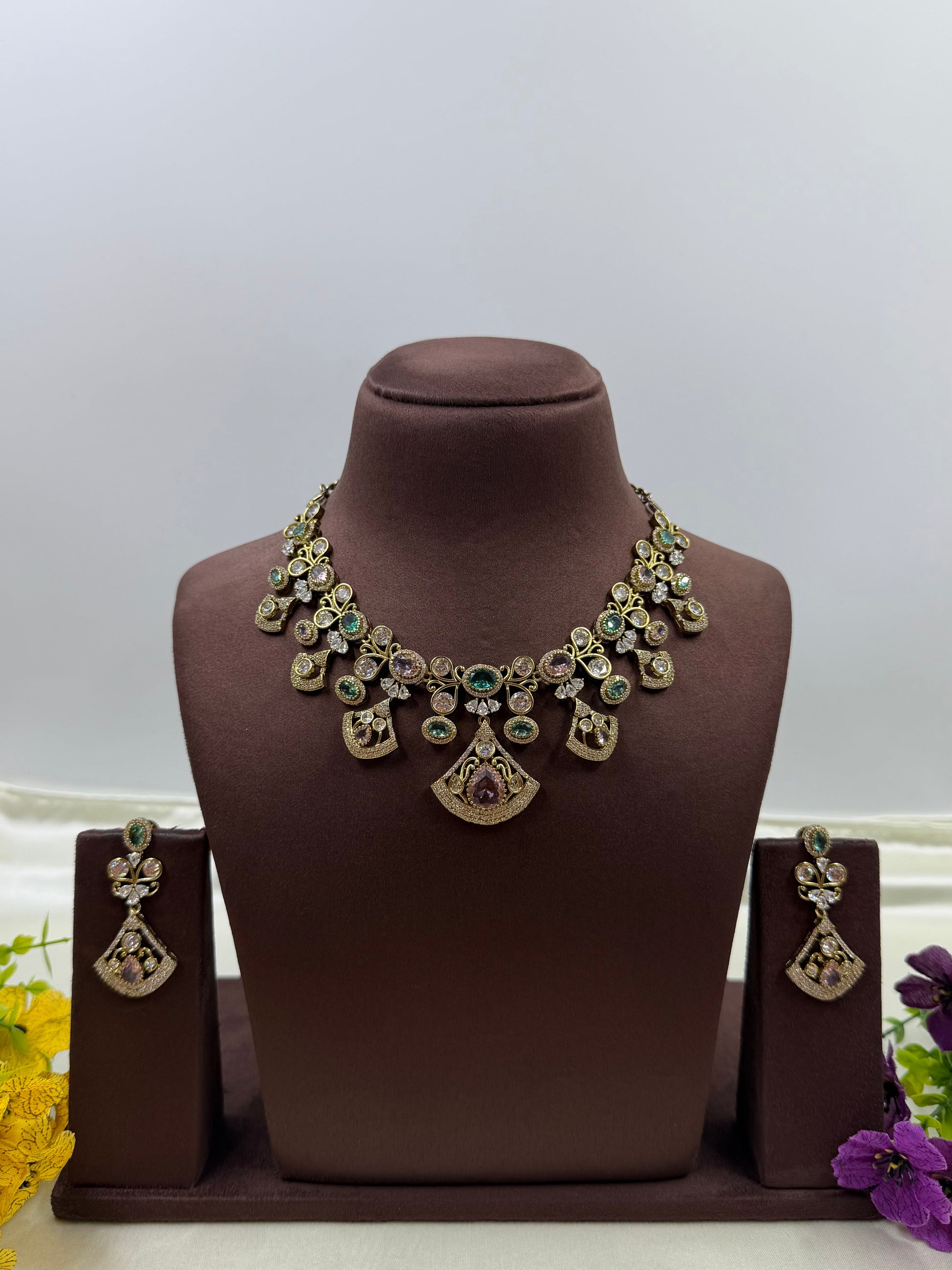 Prachi Necklace Set worn styled with traditional outfit