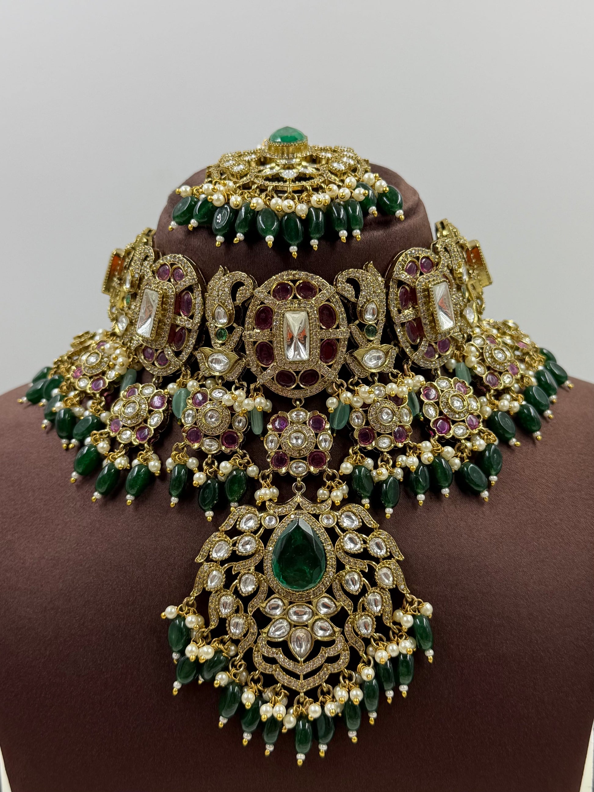 Choker Necklace Set worn styled with traditional outfit