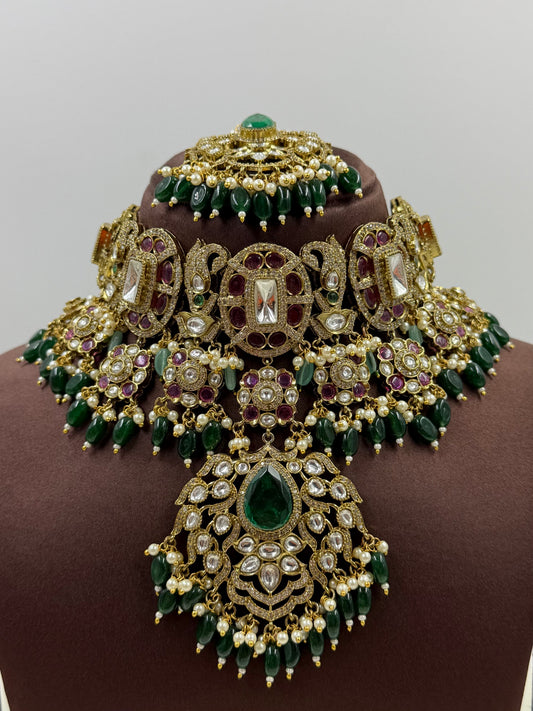 Choker Necklace Set worn styled with traditional outfit