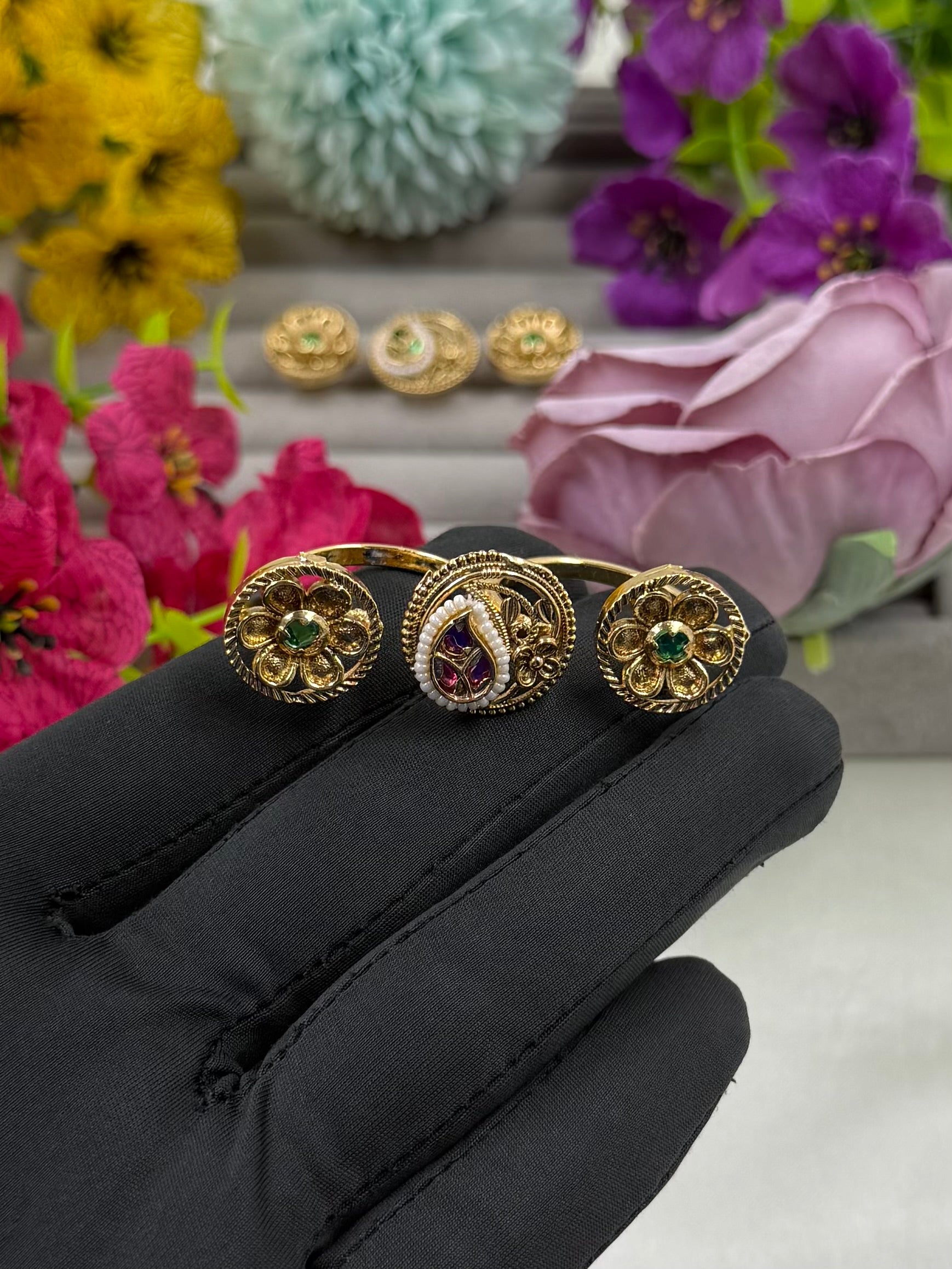 Multi Finger Ring detail shot showing intricate work