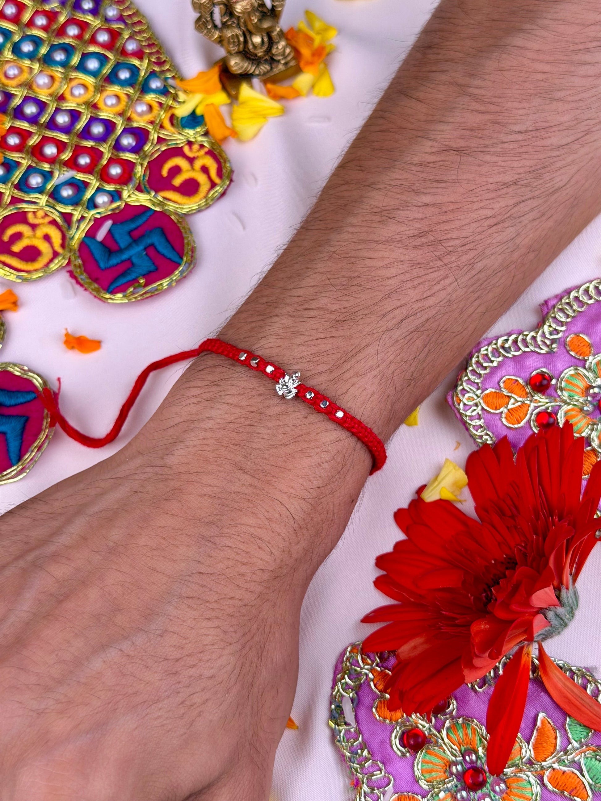 Rakhi detail shot showing intricate work