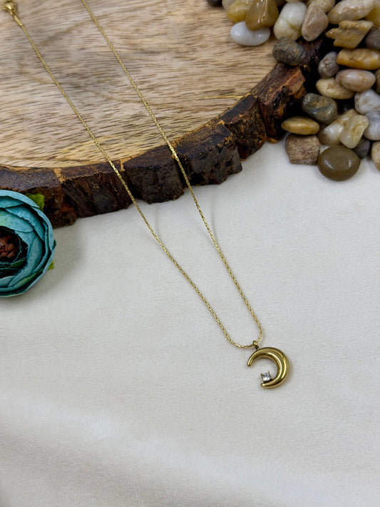 Crescent Moon Gold Chain