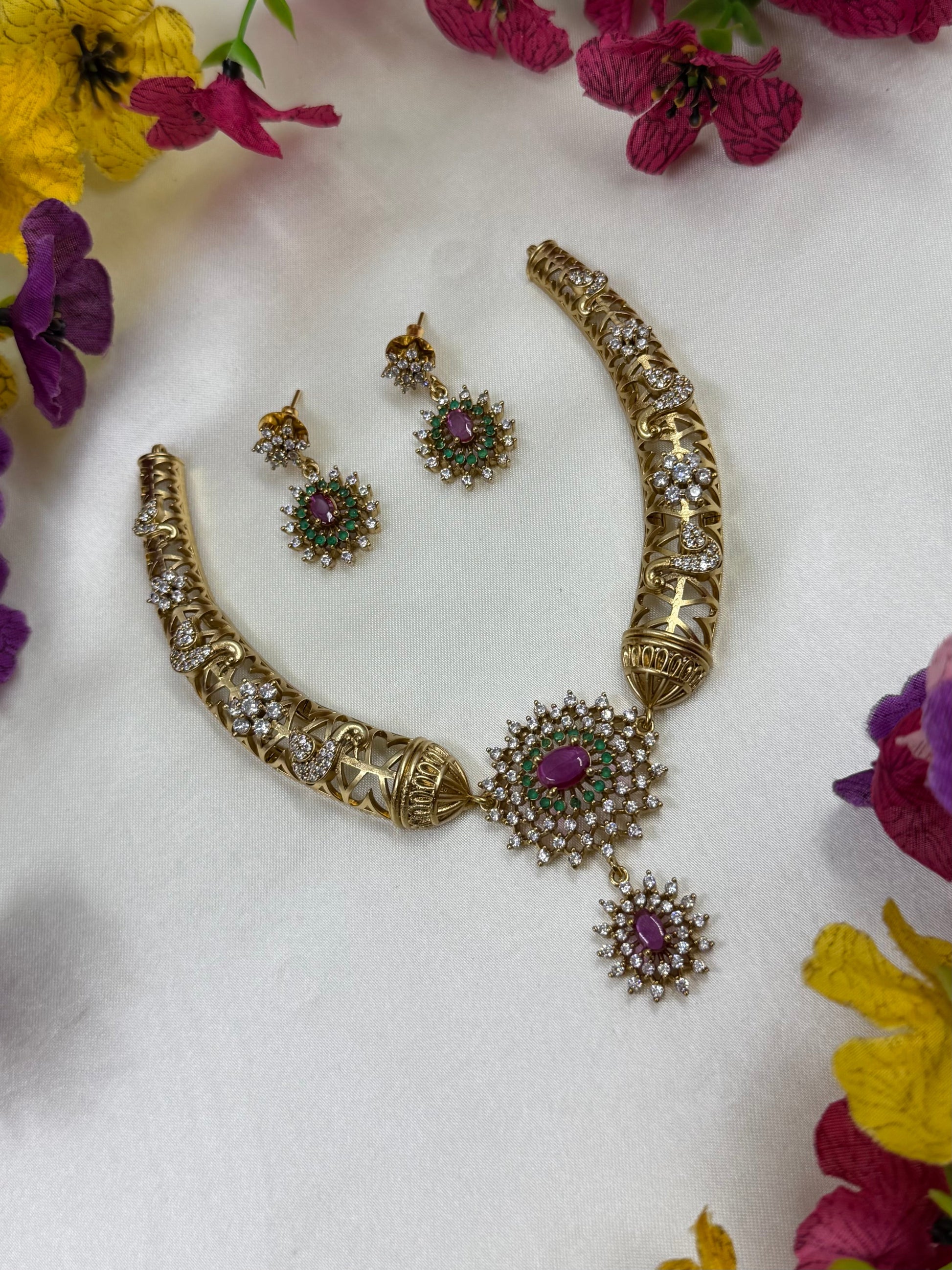Kanika Necklace Set worn styled with traditional outfit