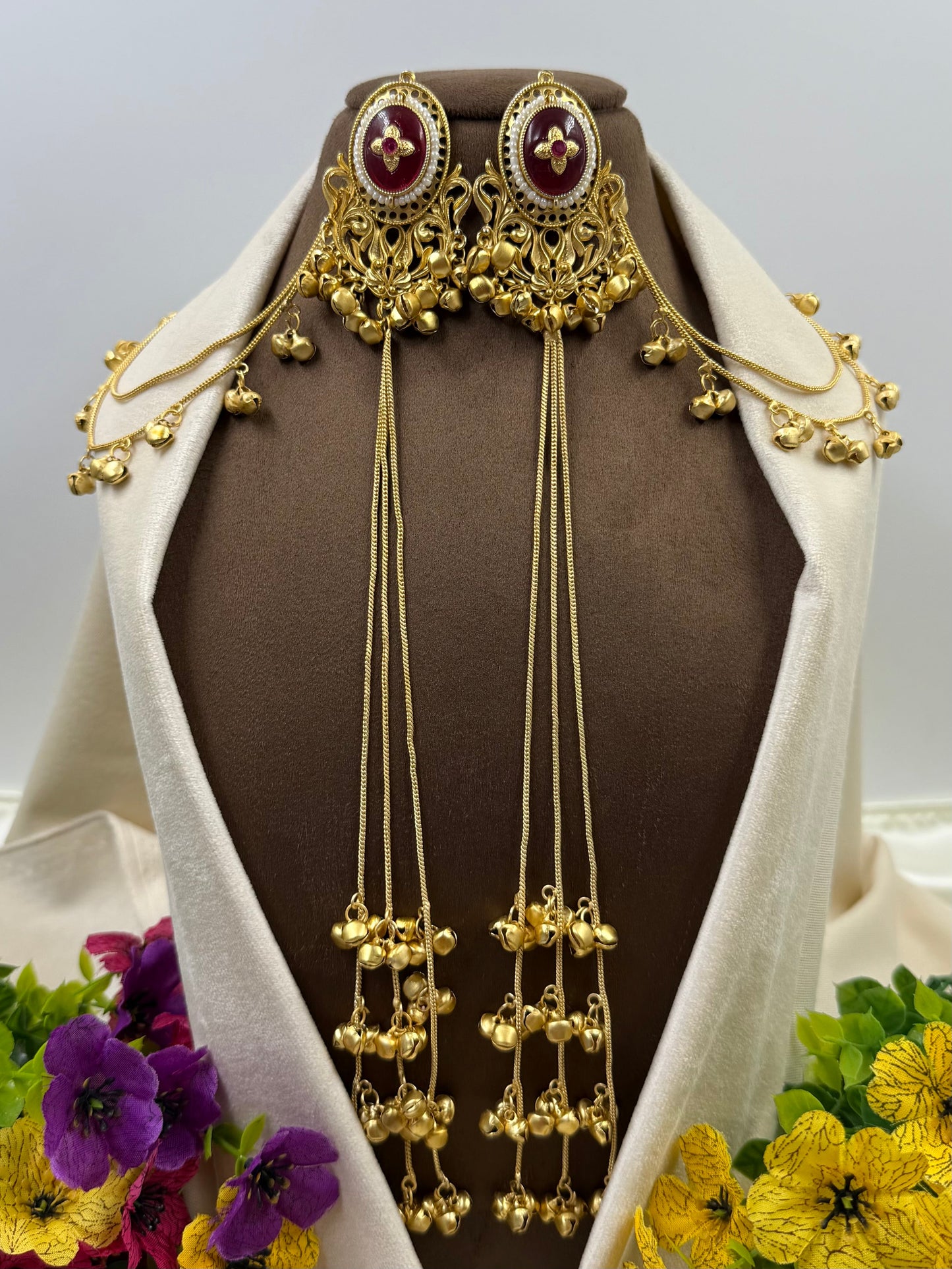 Roshni Kashmiri Jhumka Earring With Earchain