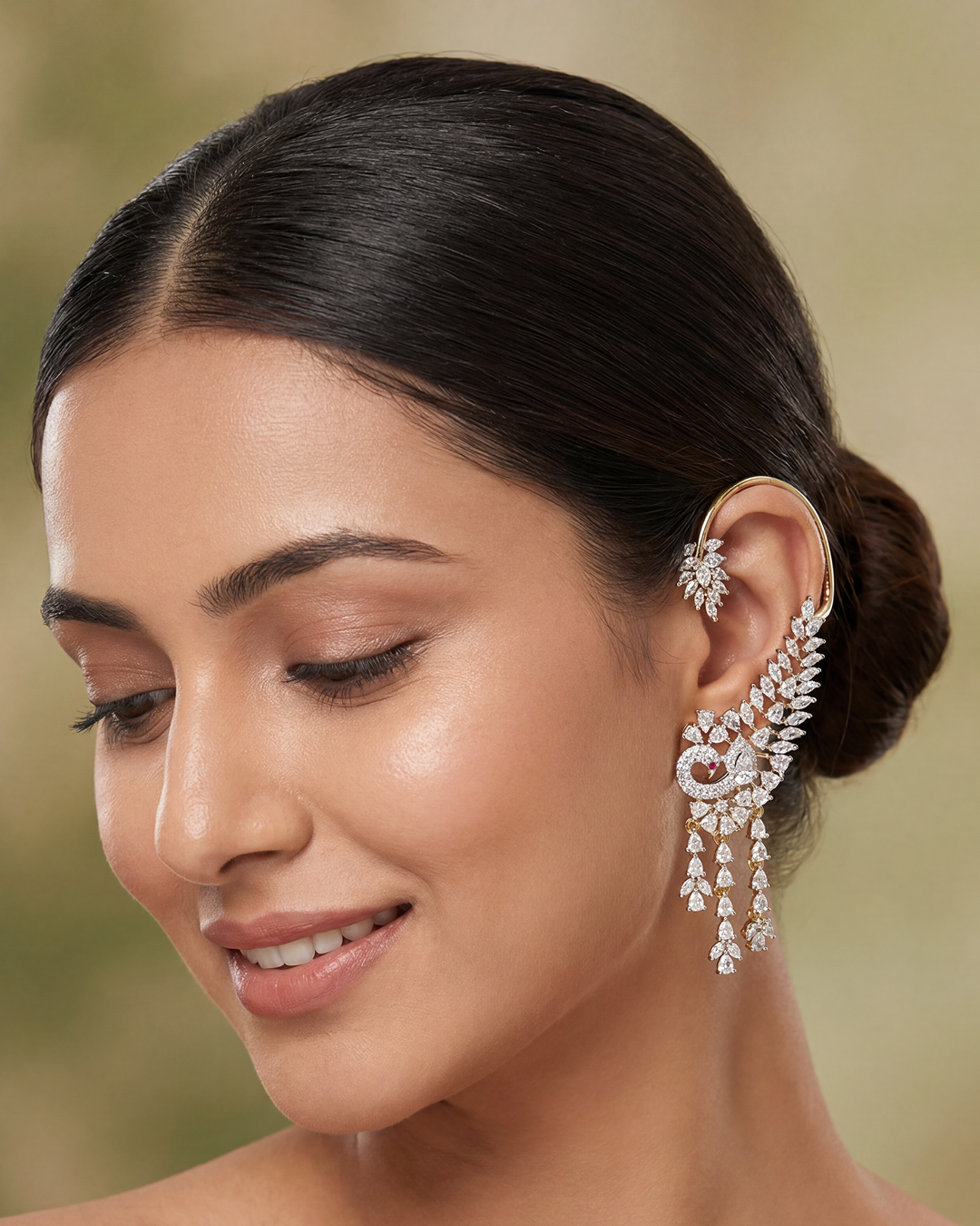 Mithali American Diamond Earrings close-up view