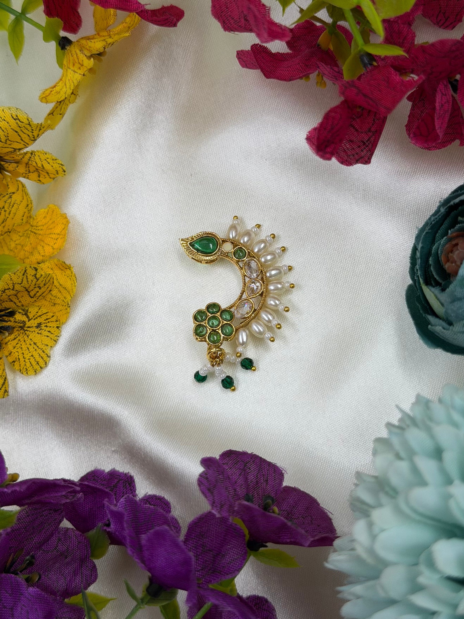 Multi Nose Ring detail shot showing intricate work