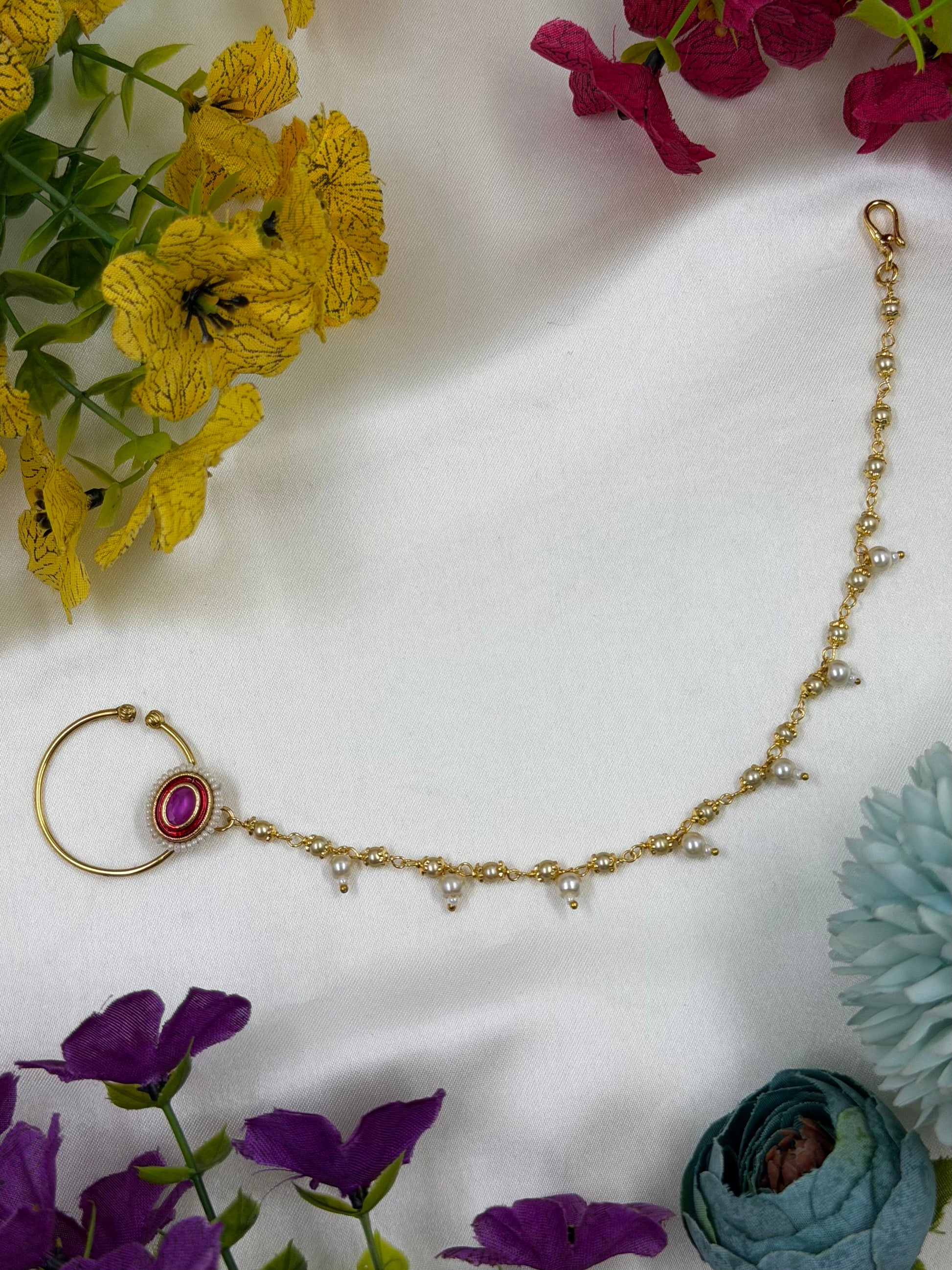 Rajani Nose Ring worn styled with traditional outfit