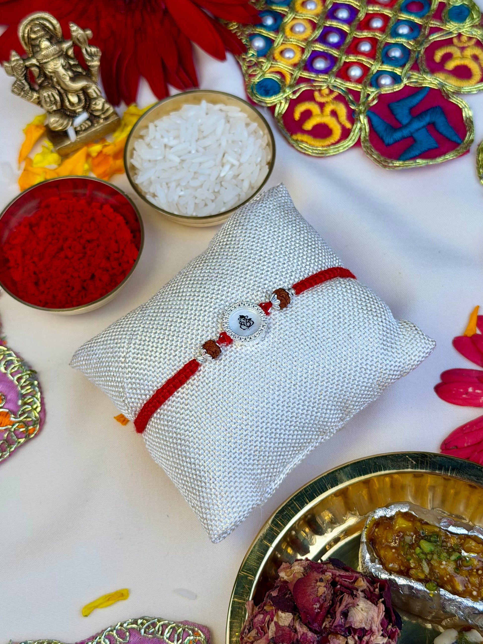 Rakhi detail shot showing intricate work