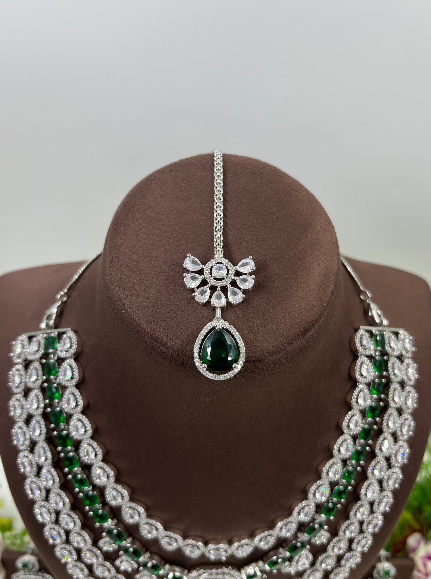Chitra American Dimond Long Necklace Set