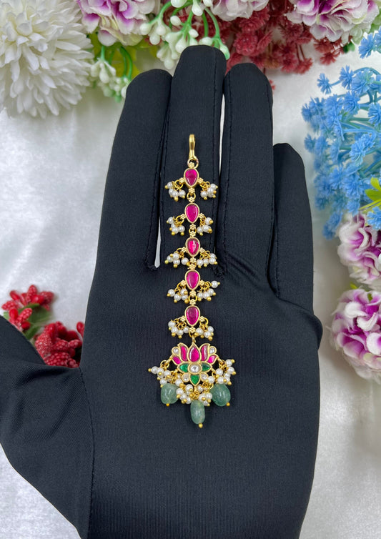 Deepa Maang Tikka worn styled with traditional outfit