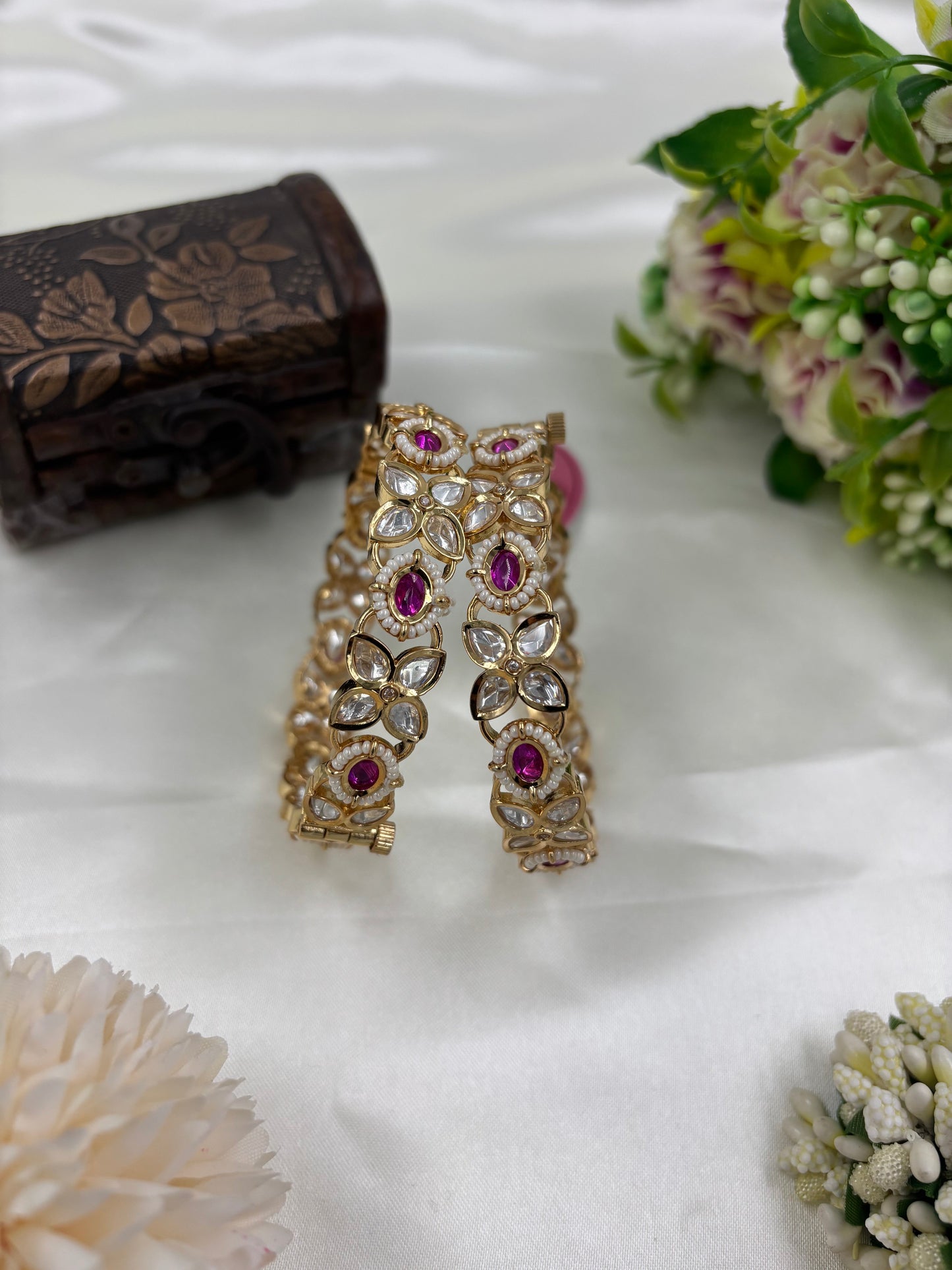 Amaira Shine Moissanite Kundan Bangles