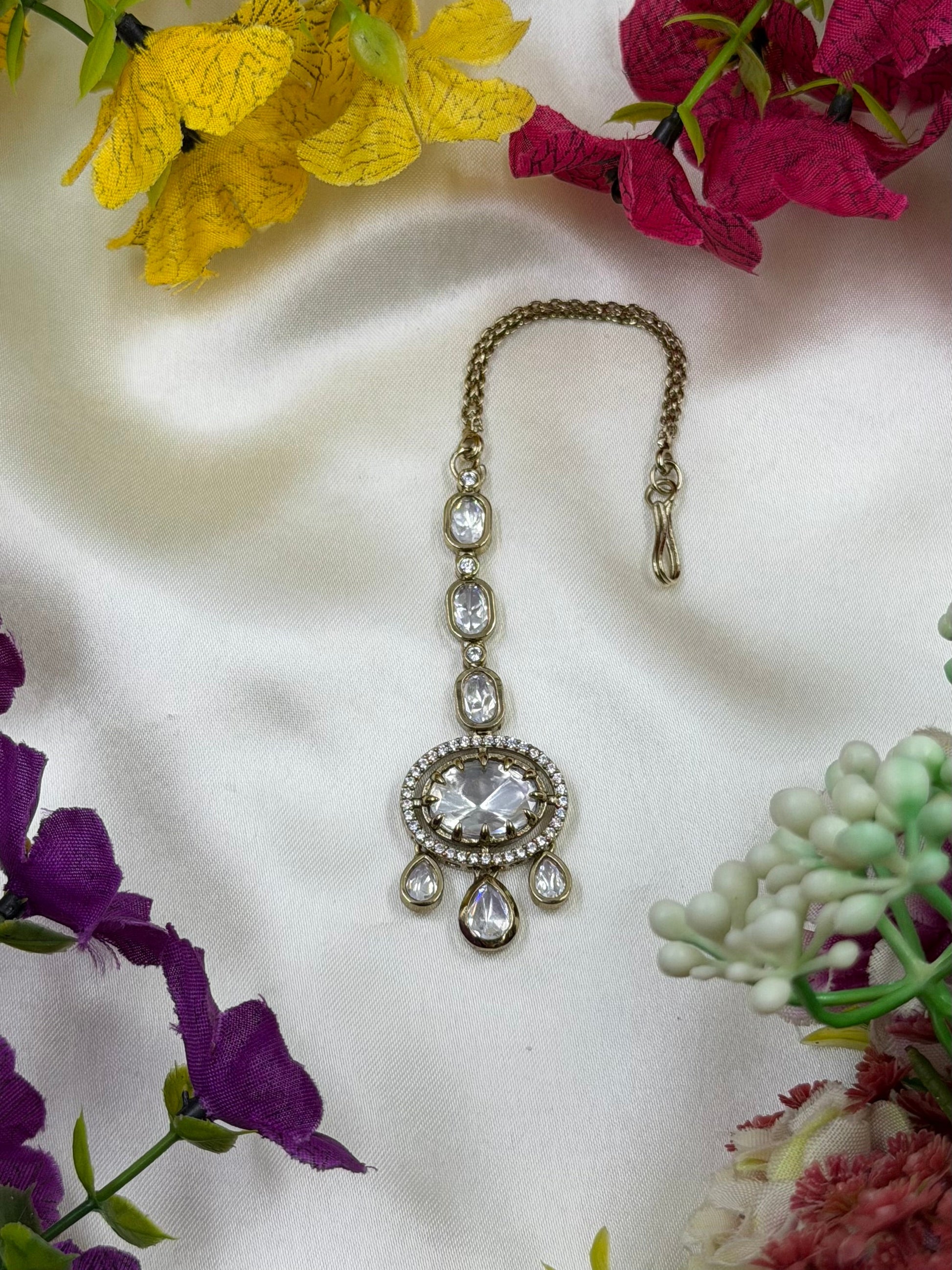 Neeta Maang Tikka full product photo on plain background