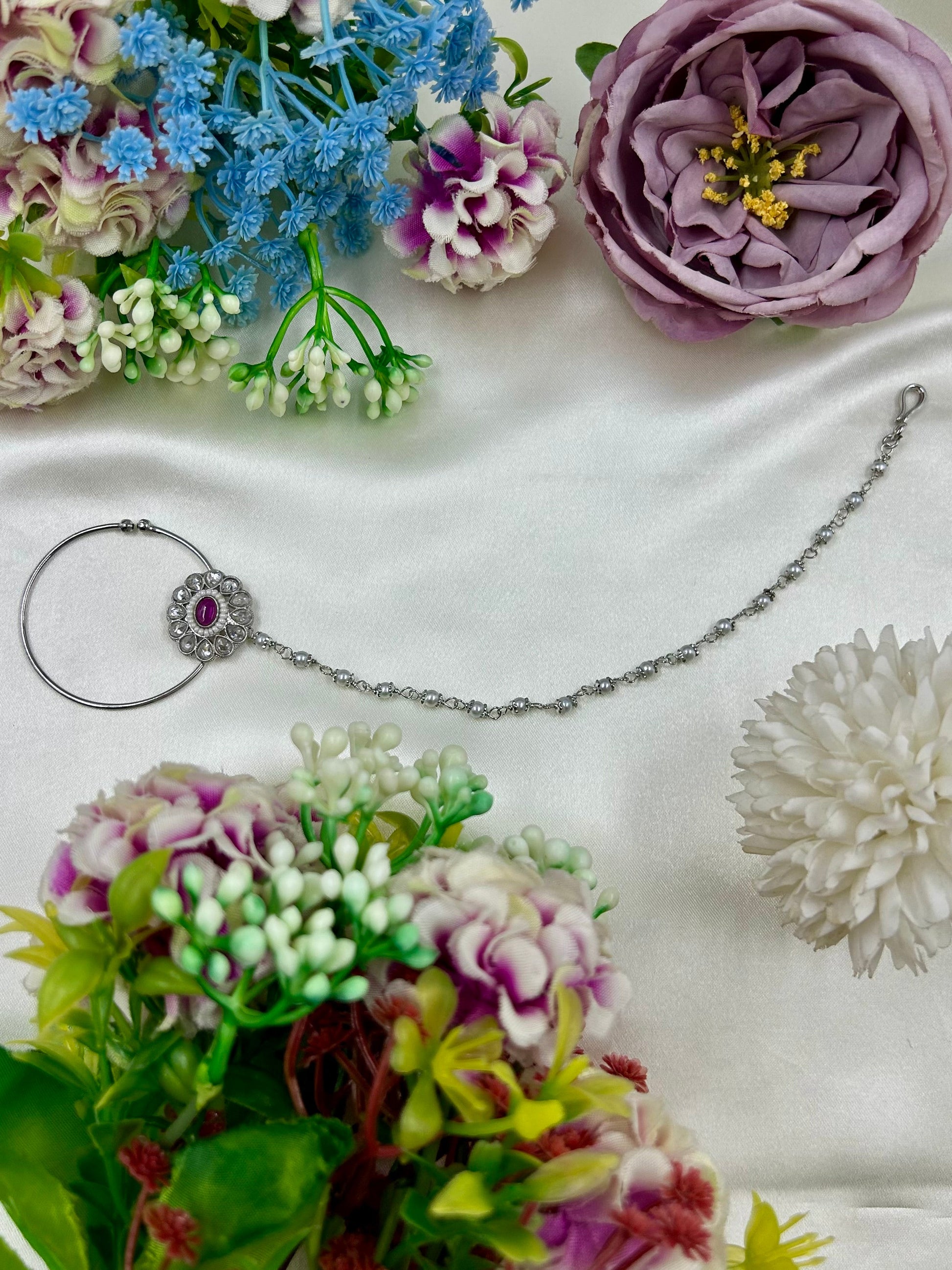 Anisha Nose Ring worn styled with traditional outfit