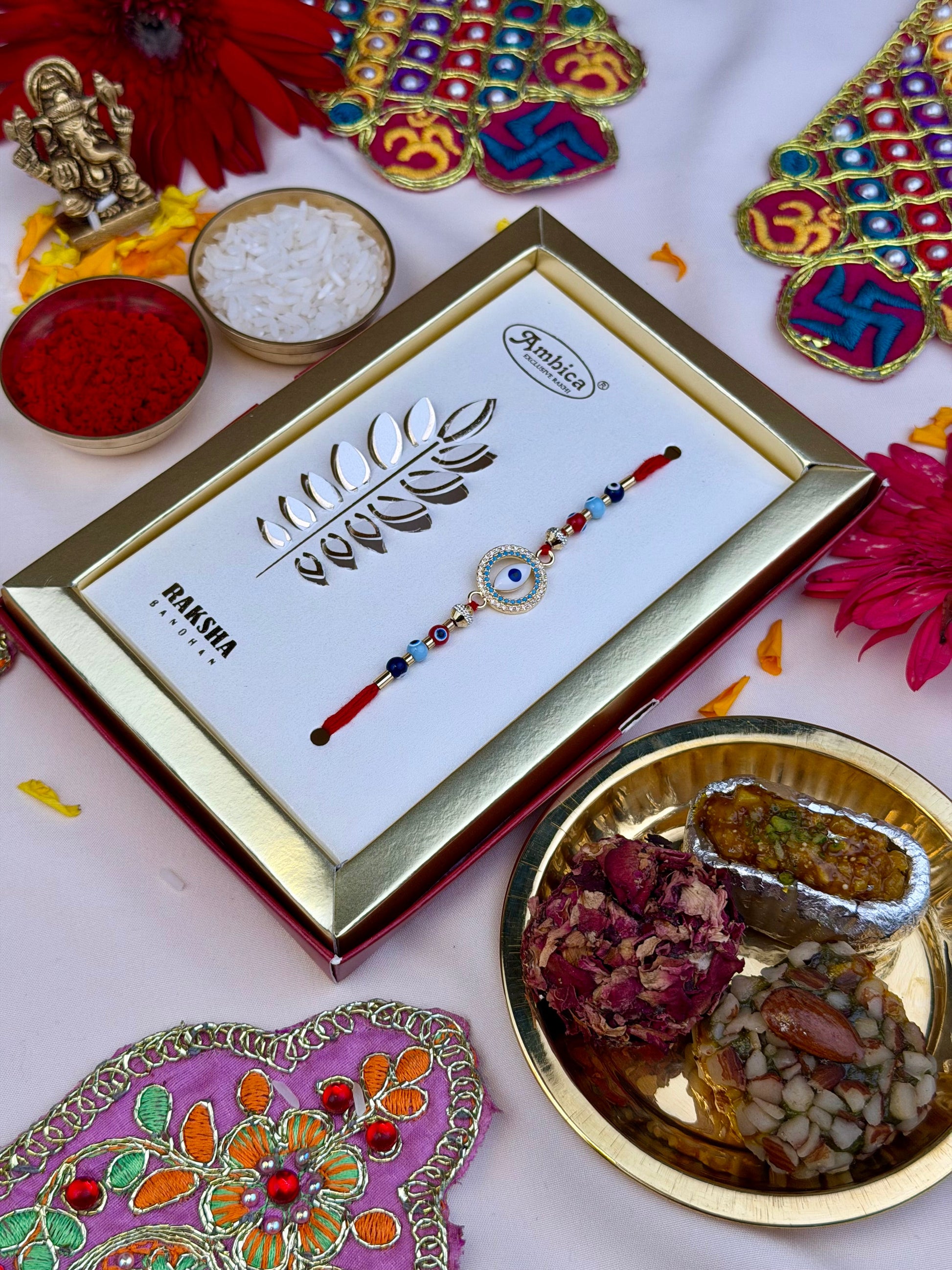 Rakhi detail shot showing intricate work