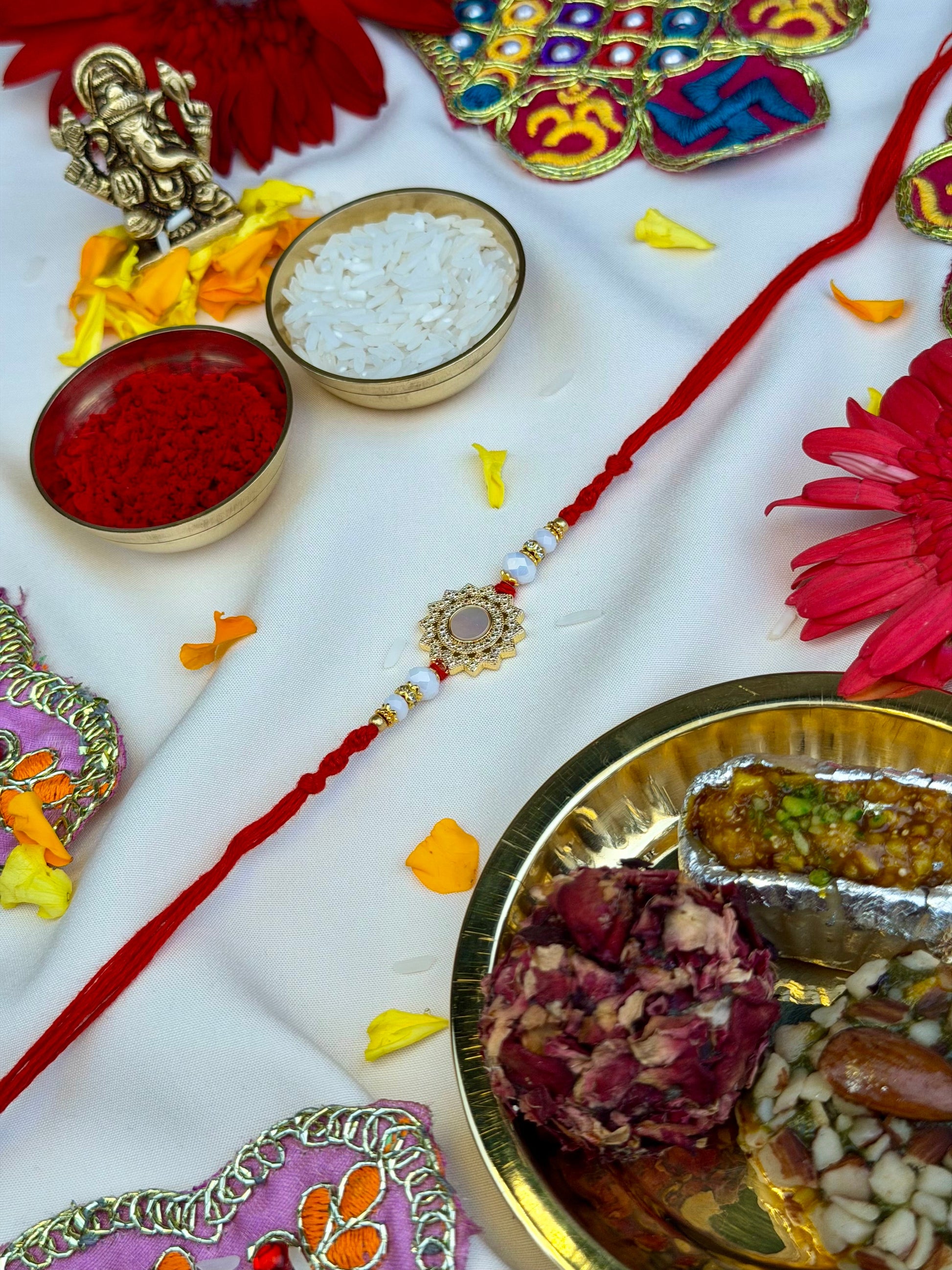 White Rakhi close-up view