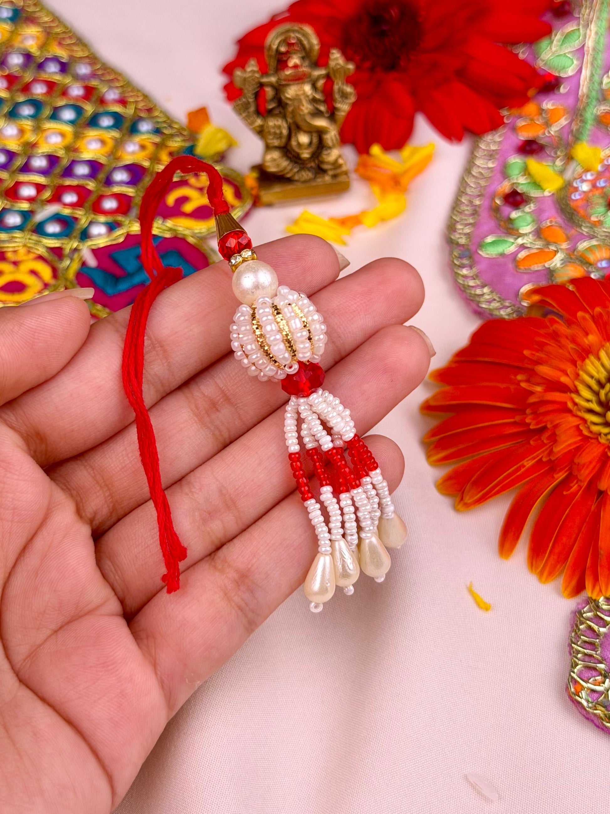 Rakhi worn styled with traditional outfit