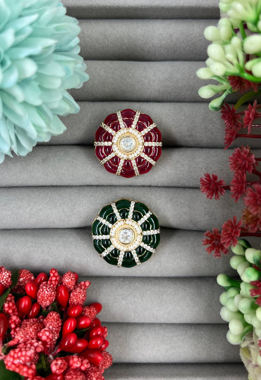 Ruchi Moissanite Kundan Ring