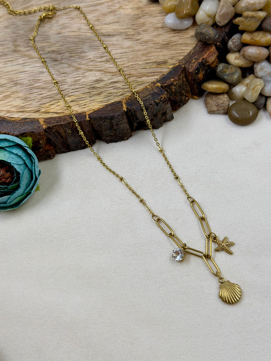 Starfish Shell Gold Chain