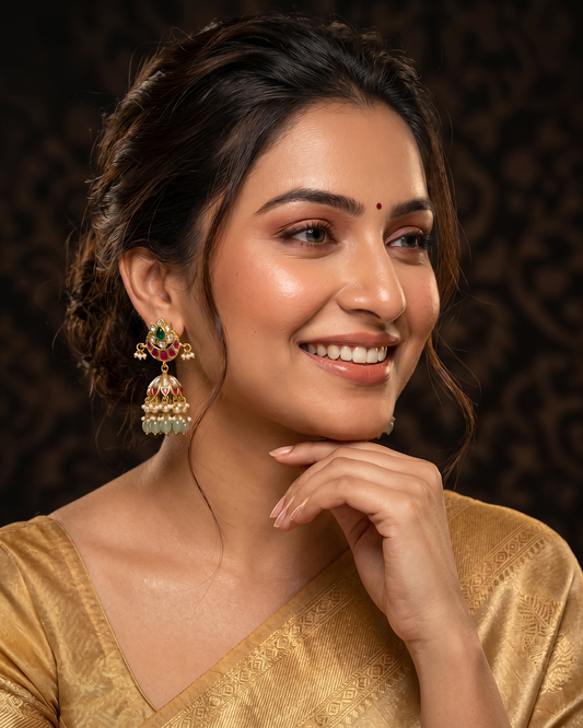 Ishana Jadau Pachi Kundan Jumka