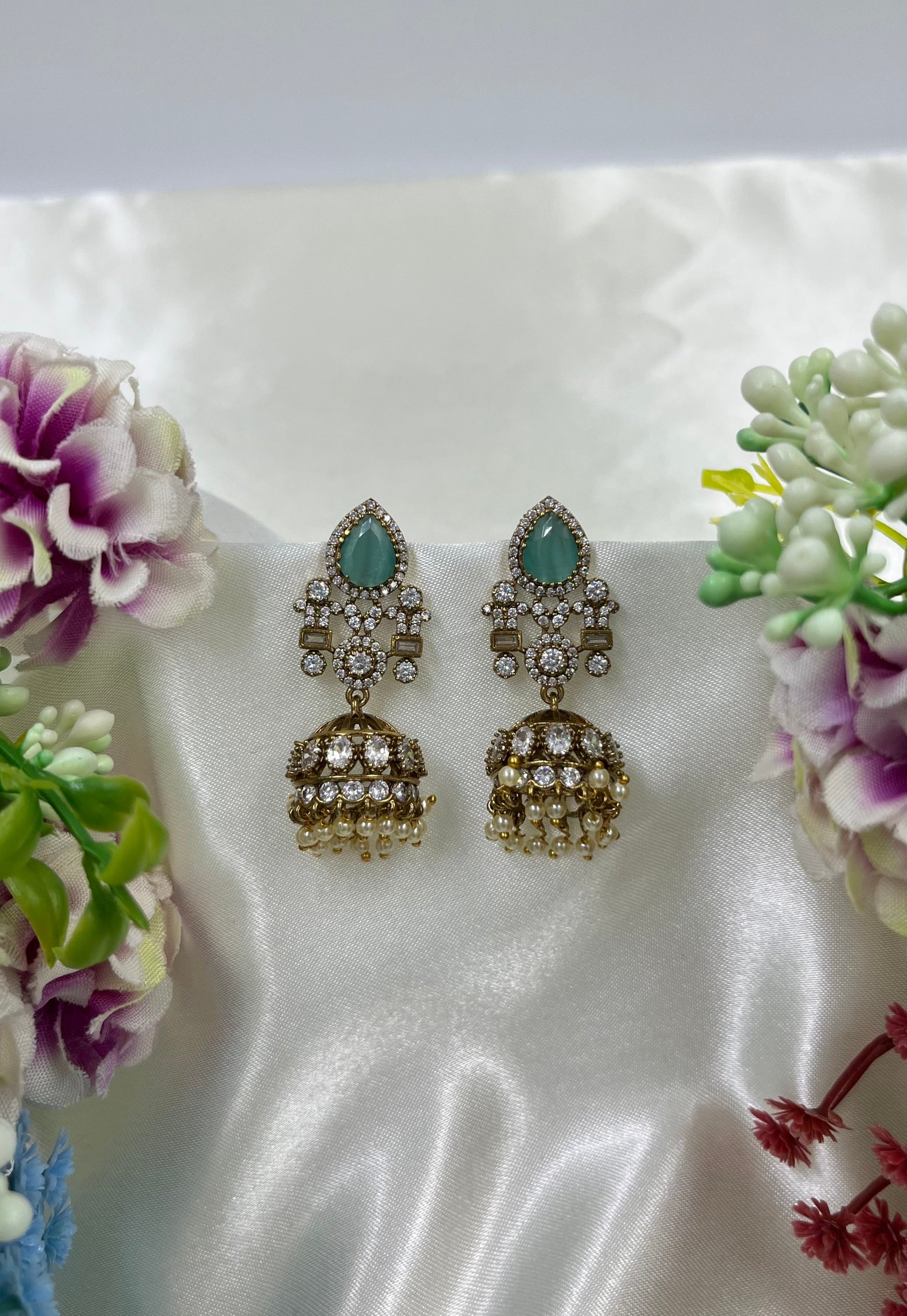 Ria Earrings worn styled with traditional outfit